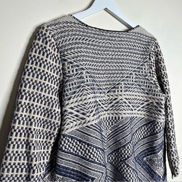 Lucky Brand- Women’s Fringe Open Front Cardigan Boho Aztec Print, Size Medium - Picture 9 of 12